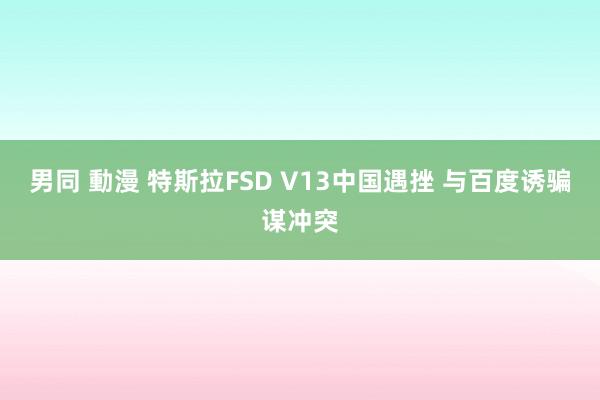 男同 動漫 特斯拉FSD V13中国遇挫 与百度诱骗谋冲突