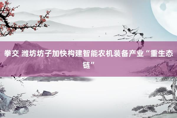 拳交 潍坊坊子加快构建智能农机装备产业“重生态链”