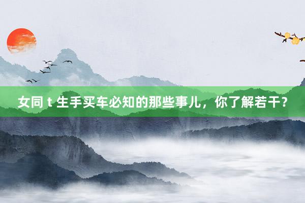 女同 t 生手买车必知的那些事儿，你了解若干？