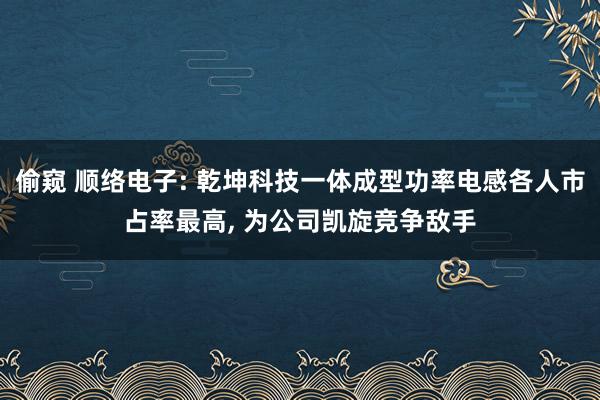 偷窥 顺络电子: 乾坤科技一体成型功率电感各人市占率最高, 为公司凯旋竞争敌手