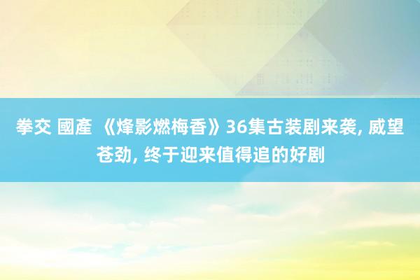 拳交 國產 《烽影燃梅香》36集古装剧来袭, 威望苍劲, 终于迎来值得追的好剧