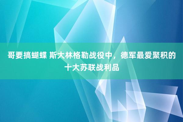 哥要搞蝴蝶 斯大林格勒战役中，德军最爱聚积的十大苏联战利品