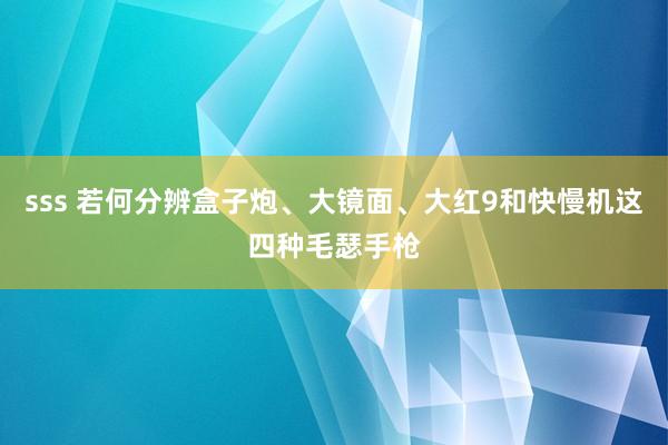 sss 若何分辨盒子炮、大镜面、大红9和快慢机这四种毛瑟手枪